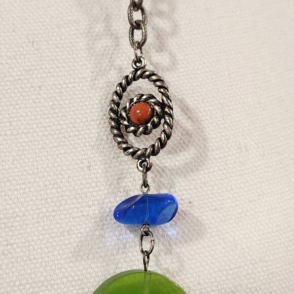 Chico's Necklace Multi-Colored Mixed Media Beaded Chain 34" - Picture 8 of 8